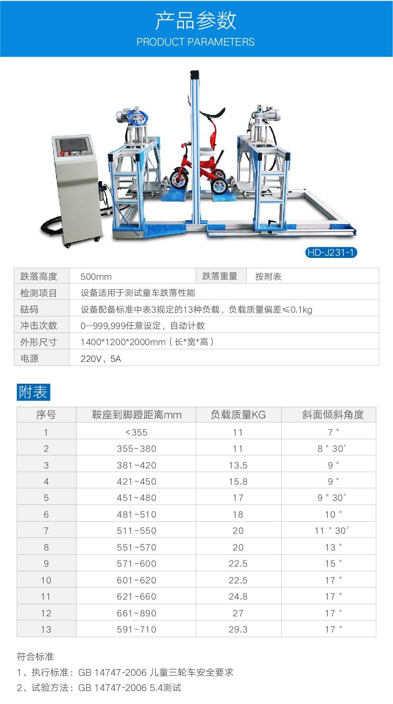 HD-J231-1童車(chē)三輪車(chē)跌落試驗(yàn)機(jī) (5)